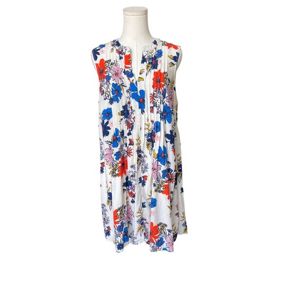 Old Navy Floral Summer Fit and Flare Dress Sz M Swing Pleated Feminine Colorful - Picture 2 of 8